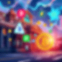 Illustration showing banks and cryptocurrency logos merging together, symbolizing the convergence of traditional finance and digital currency.