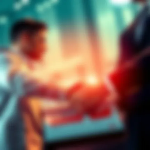 Representatives from major banks and crypto firms shaking hands over a contract, symbolizing the finalized yield deal under the CLARITY Act.