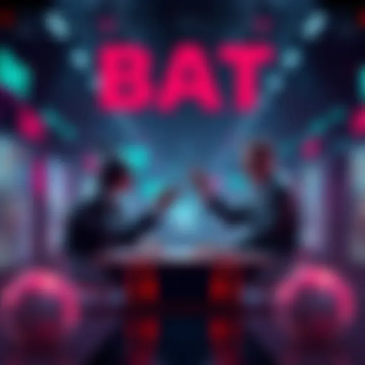 A visual representation of a negotiation involving BAT and an advertiser over ad pricing.
