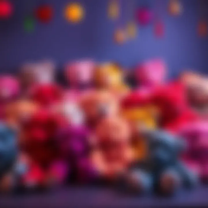 A collection of colorful Beanie Babies used in creative ways, showcasing their new purposes in 2026, such as home decor and fashion accessories.