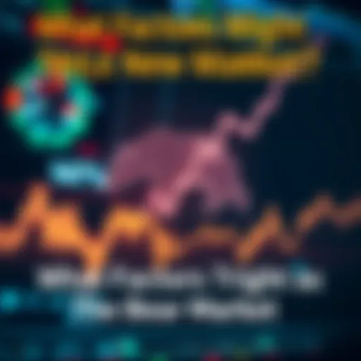 A graph showing a downward trend in stock prices with a bear symbol