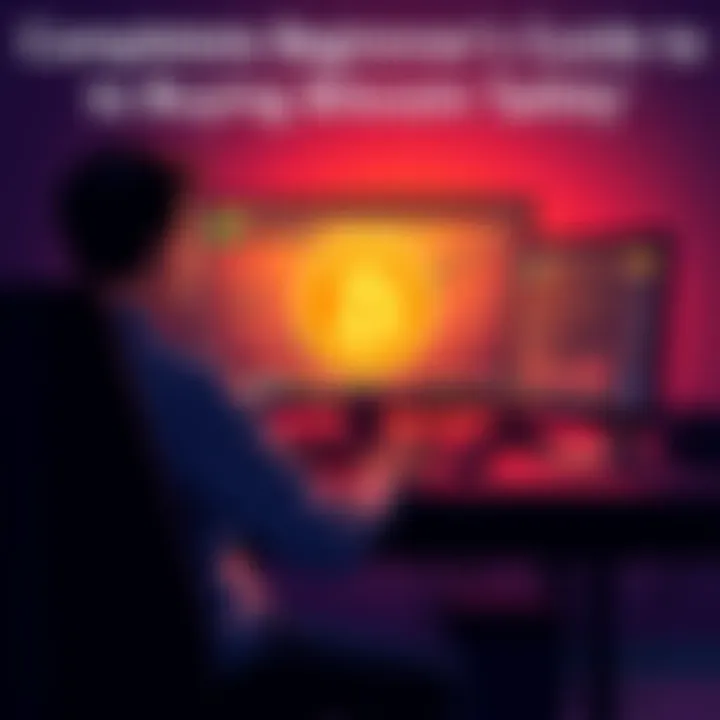 A person sitting at a desk looking at a computer screen showing Bitcoin charts and investment options
