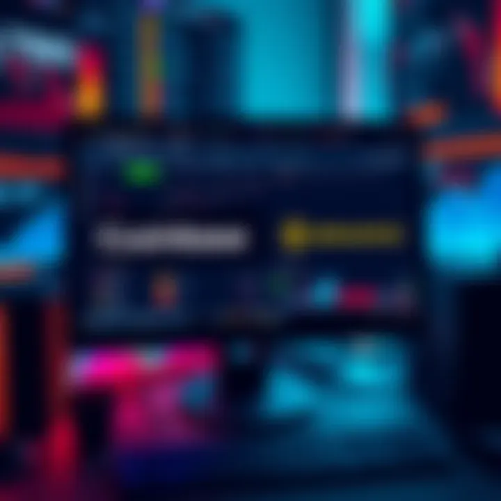 A computer screen displaying popular crypto exchange platforms with user-friendly interfaces, highlighting Coinbase and Binance logos