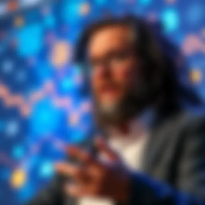 Dr. Ben Goertzel speaks about the importance of cross-chain interoperability for Web3, with graphics of different blockchains in the background.