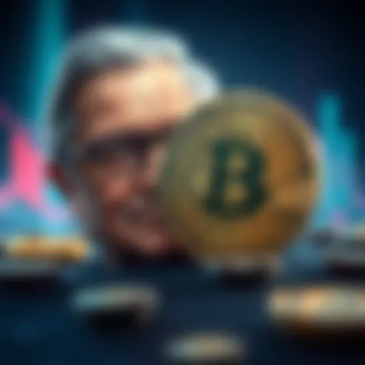 A graphic showing the Berkshire Hathaway logo next to a Bitcoin symbol, representing the discussion on potential investment.