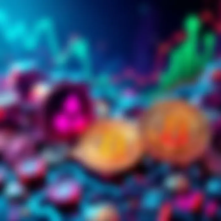 Graphic showing popular cryptocurrencies like Chainlink, HBAR, and Bitcoin with a $450 investment theme