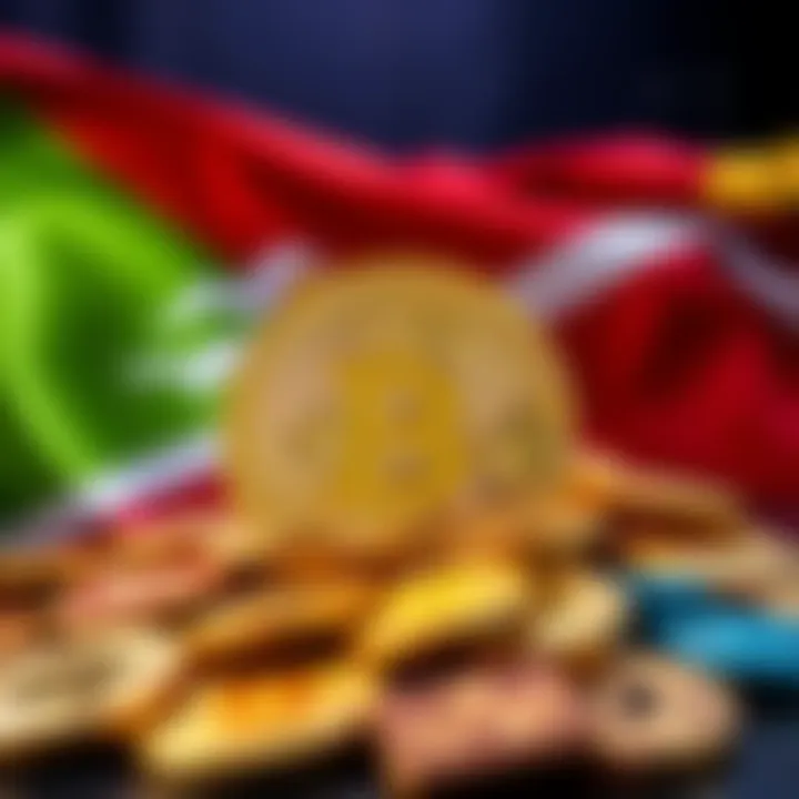 A visual representation of Bhutan's recent sale of $25 million in Bitcoin, with the Bhutanese flag and cryptocurrency symbols in the background.