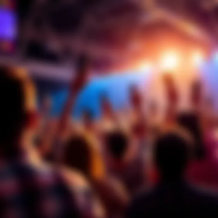 A group of people actively participating in a no reserve auction, raising their paddles to place bids, creating a competitive atmosphere.