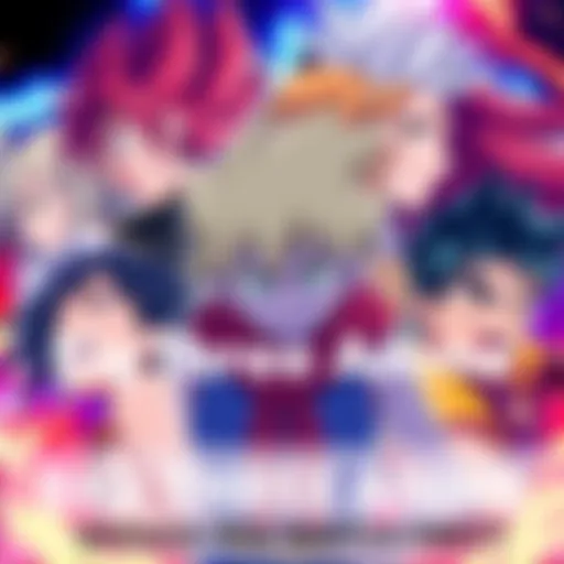A colorful collection of iconic characters from the big three anime series, showcasing their unique styles and expressions.