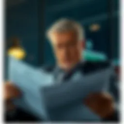 A billionaire investor looks concerned while reviewing documents related to a cryptocurrency venture associated with Donald Trump, emphasizing the tension of the ongoing lawsuit.