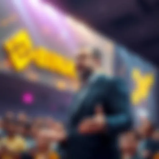 Charles Hoskinson speaking at Binance event, symbolizing change in cryptocurrency