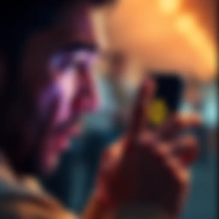 A person looking at Binance's logo on a smartphone with a worried expression, symbolizing concerns about the money-laundering probe in France.