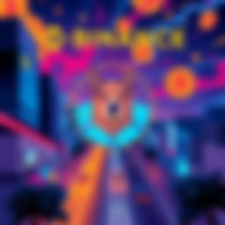 Illustration of Binance logo with Dogecoin symbols in Buenos Aires, showcasing crypto adoption efforts