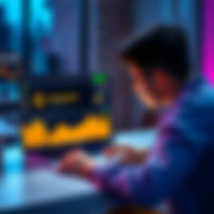 A beginner looking at the Binance trading interface on a laptop, exploring options to make money online.