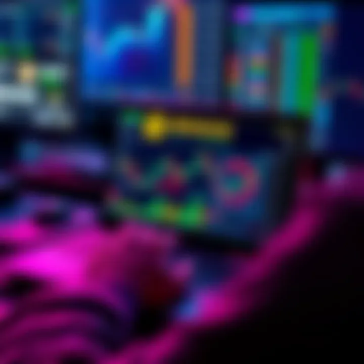 Binancee Crypto Trends A person analyzing Binancee trends on a laptop with crypto charts on the screen