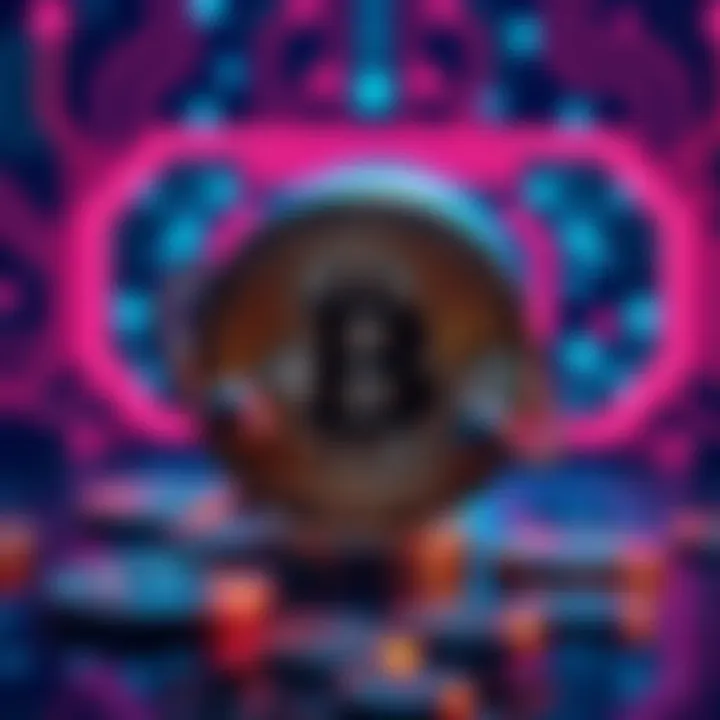 A visual representation of Bitcoin with locked coins and a quantum computer in the background, symbolizing security concerns
