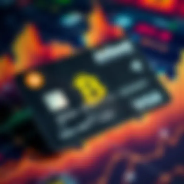 A close-up of a Bitcoin credit card from Bitbank, highlighting its modern design with the Bitcoin symbol and logo, set against a digital payment background.