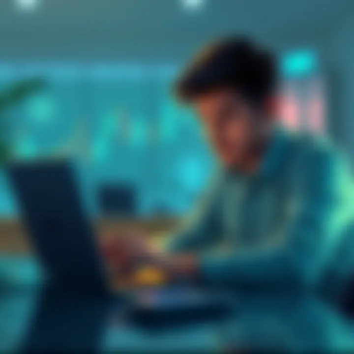 A person looking concerned while using a laptop with a warning symbol on the screen, indicating issues with Bitbuy exchange security.