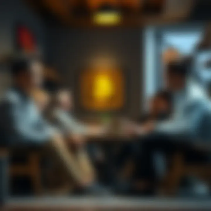 Group of experts discussing Bitcoin tips with a beginner in a cozy setting.