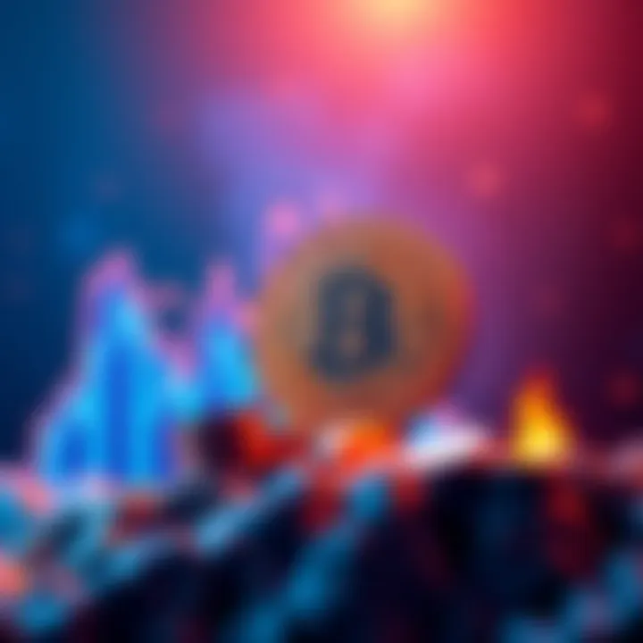 A graphic showing Bitcoin prices increasing with alt coins in the background, symbolizing market trends and speculation for 2026.