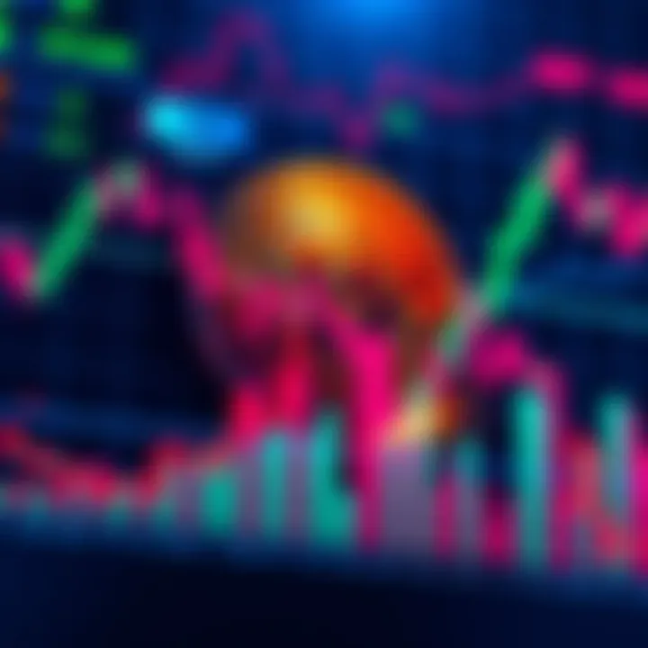 A financial chart showing Bitcoin prices with rising altcoin trends.