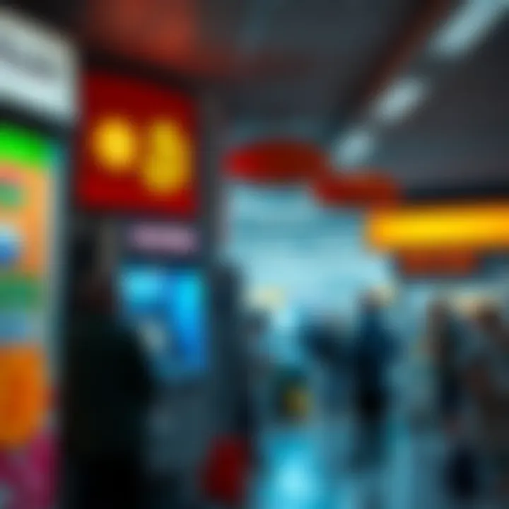 A Bitcoin ATM located in a busy convenience store, showing user interaction