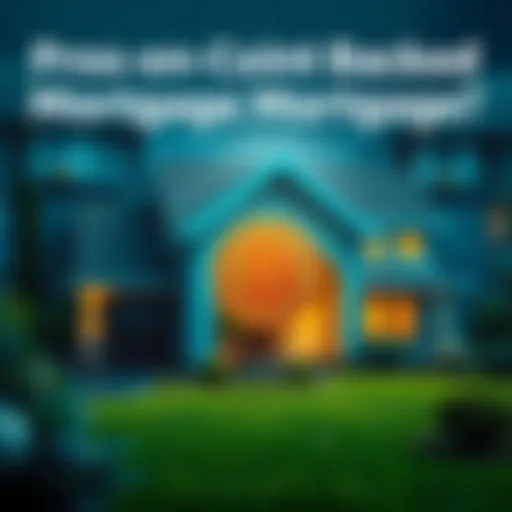 A home with a Bitcoin symbol overlay, illustrating the idea of a mortgage secured by cryptocurrency