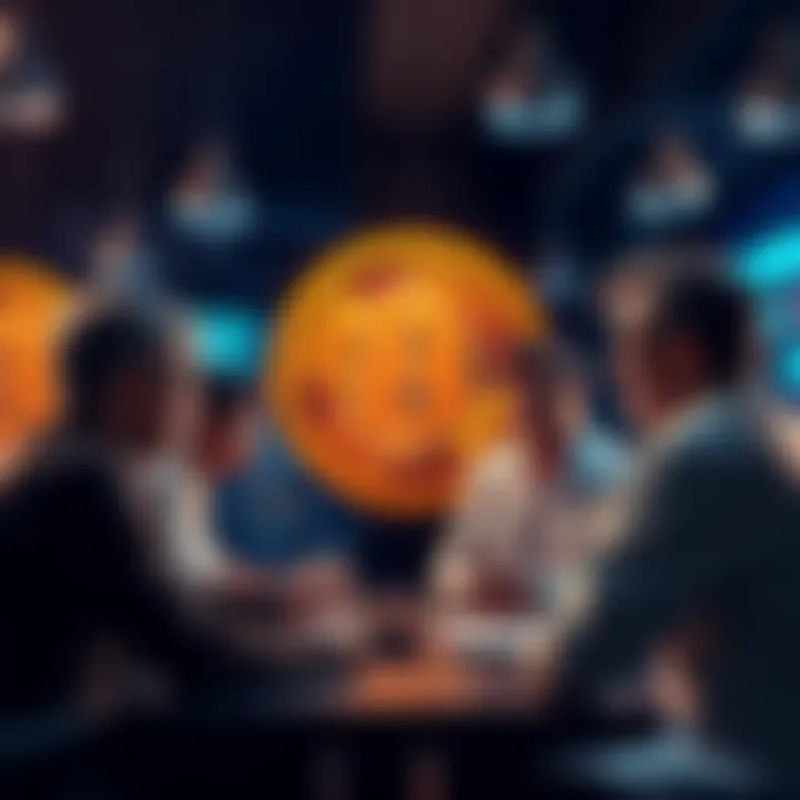 A group of people sharing ideas and perspectives about Bitcoin, making complex concepts easier to understand