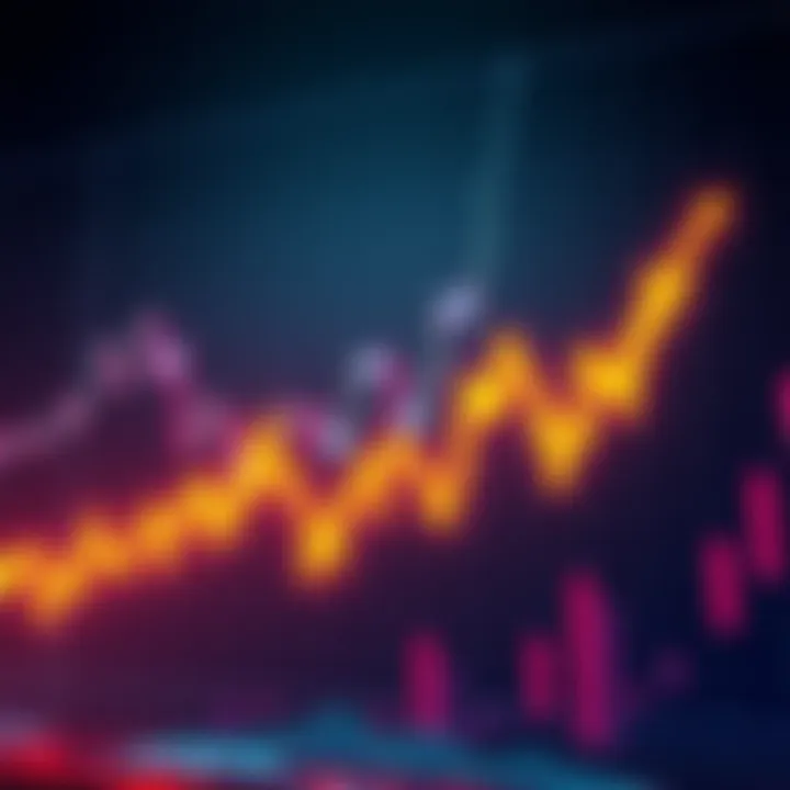 A downward trend chart showing Bitcoin's price drop due to market conditions