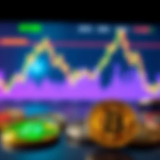 A graphic showing a downward trend in a Bitcoin price chart with a symbol of Bitcoin in the foreground.