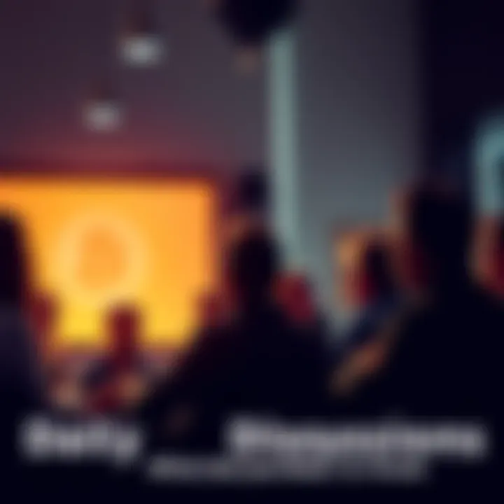 A group of people engaged in a lively discussion about Bitcoin trends and insights.