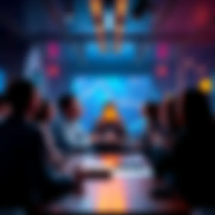 A group of people engaged in a lively discussion about Bitcoin, sharing insights and ideas in a forum setting.