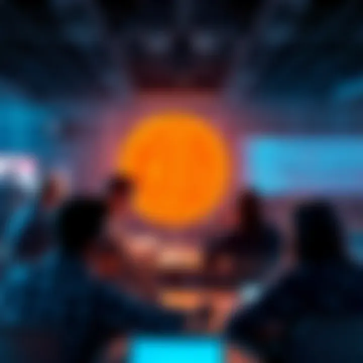 Bitcoin Discussion Thread People engaging in a lively discussion about Bitcoin in an online forum.