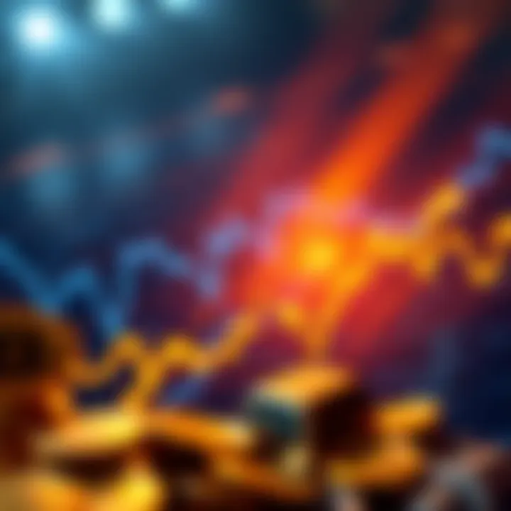 Graph showing Bitcoin prices declining sharply and gold prices increasing significantly on October 10