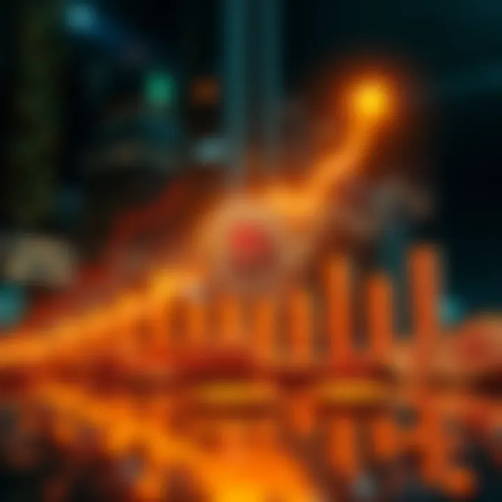 A graph showing Bitcoin's projected growth to over 1000 billion USD by 2062, with upward trends and market factors illustrated.