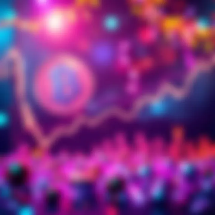 Chart showing the rise in Bitcoin value one year after the halving event with a festive atmosphere