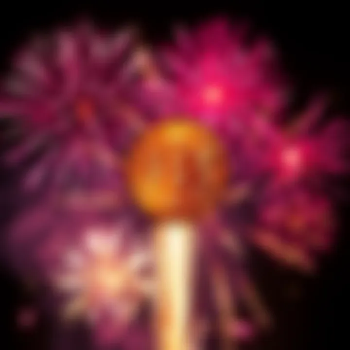 A Bitcoin symbol surrounded by fireworks, representing freedom and independence on the 4th of July.