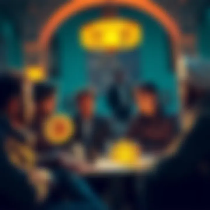 A group of people in Iran discussing Bitcoin and its benefits for financial security