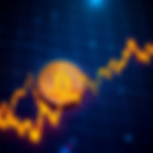 Graph showing Bitcoin's price fluctuations with a downward trend and indicators of potential recovery signs