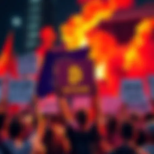 A group of Bitcoin supporters holding signs demanding the SEC ban altcoins, showcasing their unity and passion for Bitcoin over alternative cryptocurrencies.