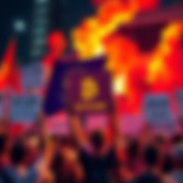 A group of Bitcoin supporters holding signs demanding the SEC ban altcoins, showcasing their unity and passion for Bitcoin over alternative cryptocurrencies.