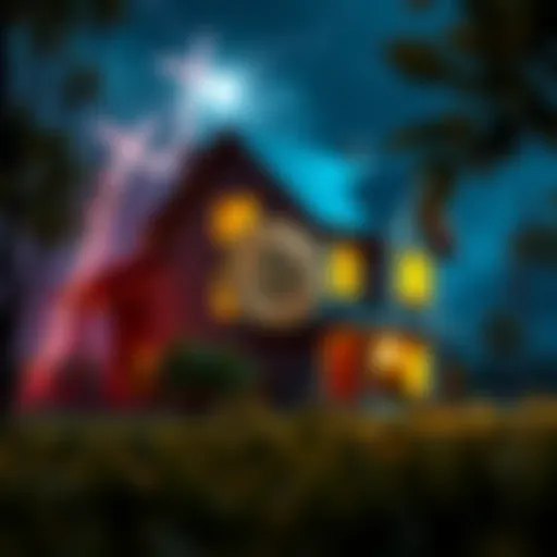 A visual representation showing the energy consumed by bitcoin mining, with a house in the background symbolizing the 59.6 years of energy it can provide.