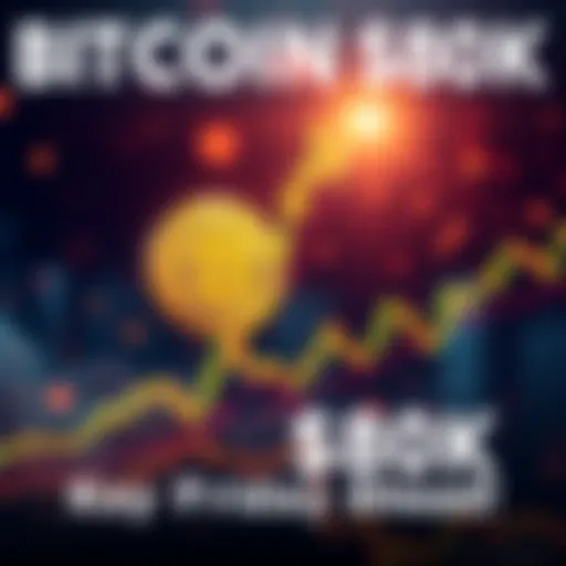 Bitcoin symbol rising on a chart with excitement in the background