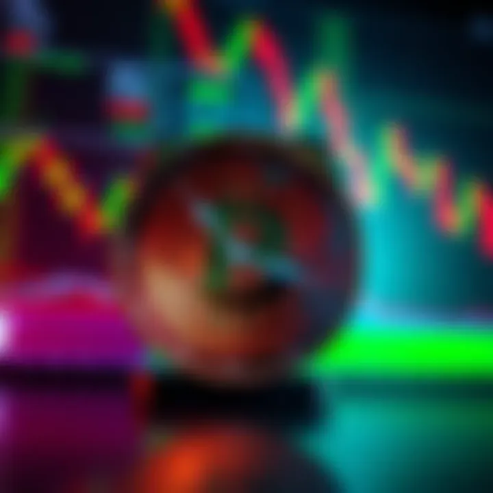 A graphic showing a Bitcoin symbol with a clock, indicating expiration date for options, with market charts in the background