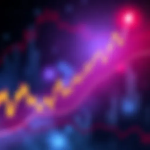 A Bitcoin price chart showing fluctuations with upward and downward trends