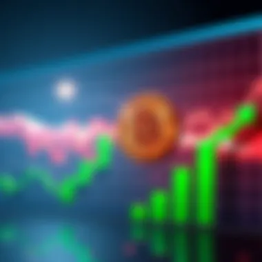 Bitcoin Chart Showing Price Dip A chart displaying the recent dip in Bitcoin prices, highlighting the $40K mark as a buying opportunity, with green upward arrows suggesting potential recovery.