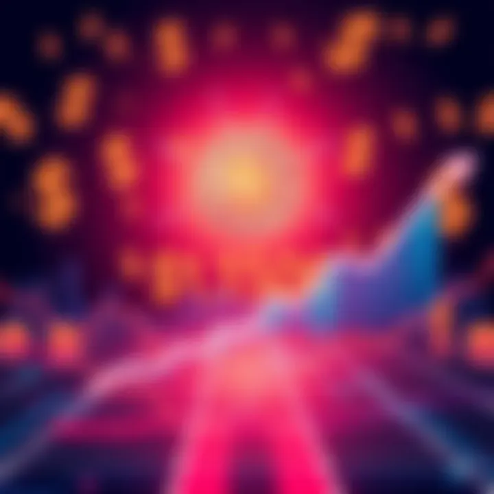 A digital illustration showing a downward trend in Bitcoin prices with dollar signs and inflation symbols in the background