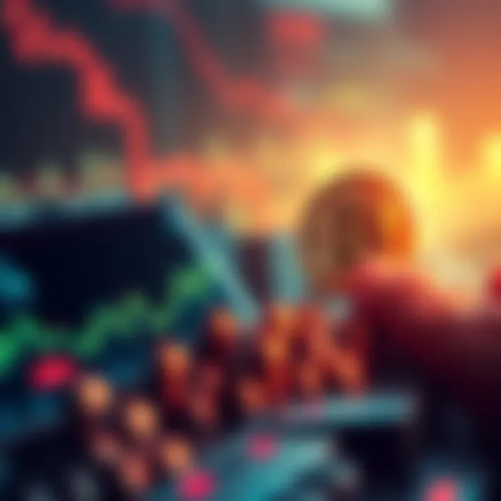 A chart showing Bitcoin's price dropping nearly 30% from its peak, indicating market volatility.