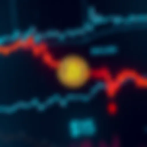A graph showing Bitcoin price falling sharply to $50,000 with red downward arrows, symbolizing market decline.