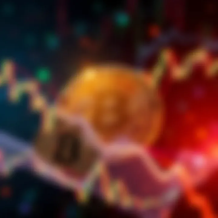 A graphic showing Bitcoin's price dropping below $87,000, with a visual representation of market decline and concern among investors.